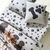 Linge de lit Fidèles en coton imprimé chiots (gris)
