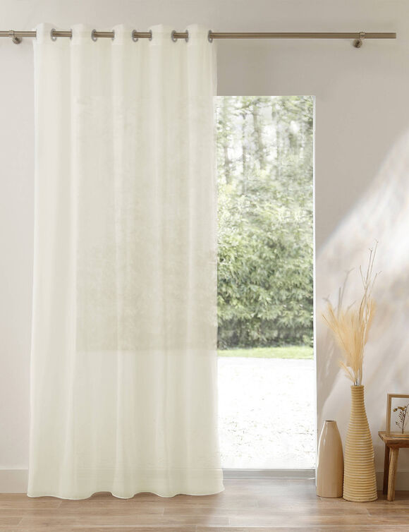 Panneau voile uni finition &oelig;illets (ivoire)