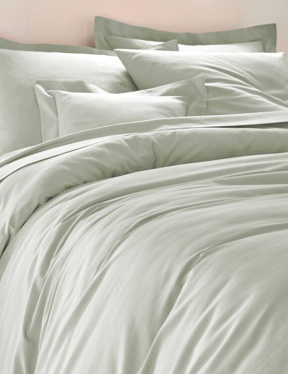 Linge de lit uni polyester-coton Colombine (gris perle)