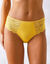 Culotte microfibre et dentelle stretch forme tanga taille haute - lot de 2  (jaune + ivoire)