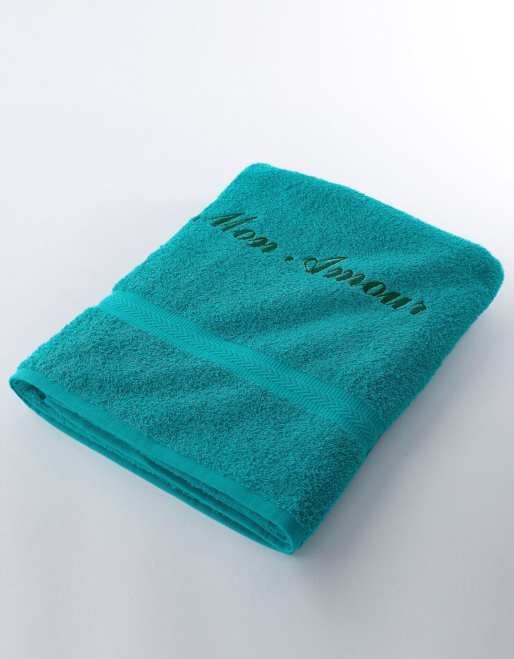 Effen handdoek, zacht comfort, personaliseerbaar, smaragd Blancheporte