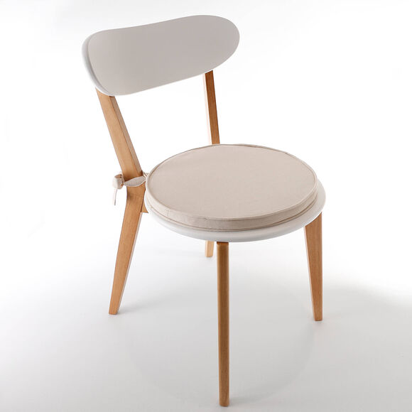 Coussin d'assise uni rond bachette (naturel)