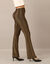 Legging bootcut taille &eacute;lastiqu&eacute;e, maille brillante (dor&eacute;)