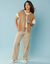 Mouwloos vest in harig tricot, kleine lengtes (beige)