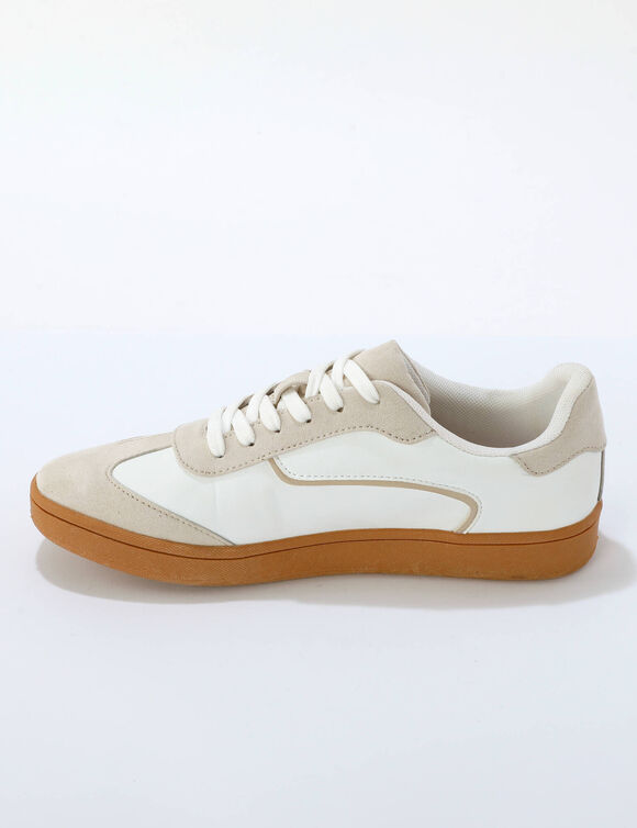 Sneakers met veters (ecru)