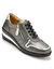 Derbies en cuir détails métallisés, largeur confort (gris)