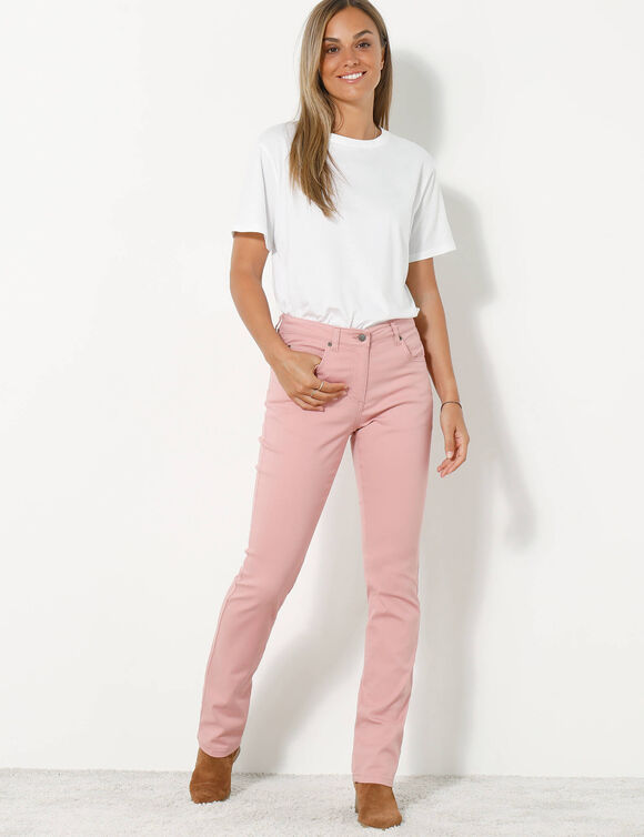 Pantalon sculptant, 5 poches (bois de rose)