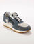 Leren sneakers met contrasterende decoratieve inzetstukken (grijsblauw)