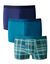 Shorty, geruit en effen - set van 3 (eendenblauw)
