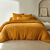 Linge de lit uni en triple gaze de coton (miel)