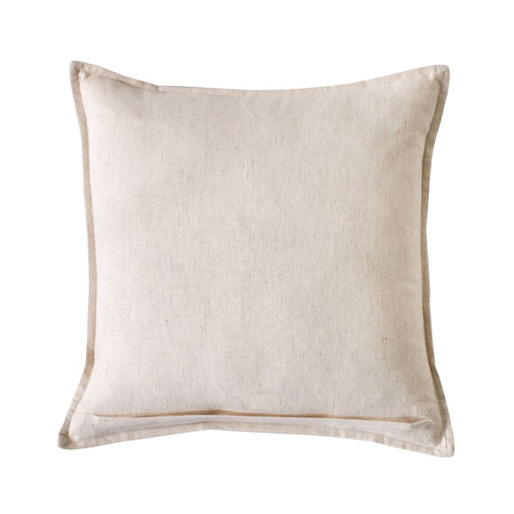 Coussin encadrement brod&eacute; Folk (naturel / bleu)