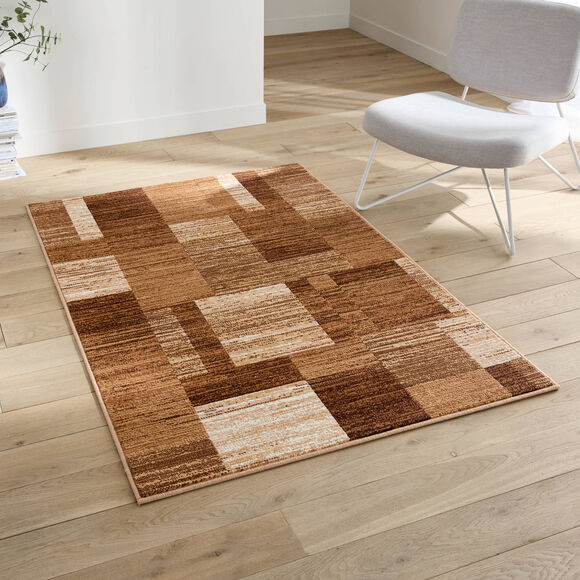 Tapijt met patchwork-motief (taupe)