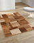 Tapis d&eacute;coratif motif patchwork (taupe)