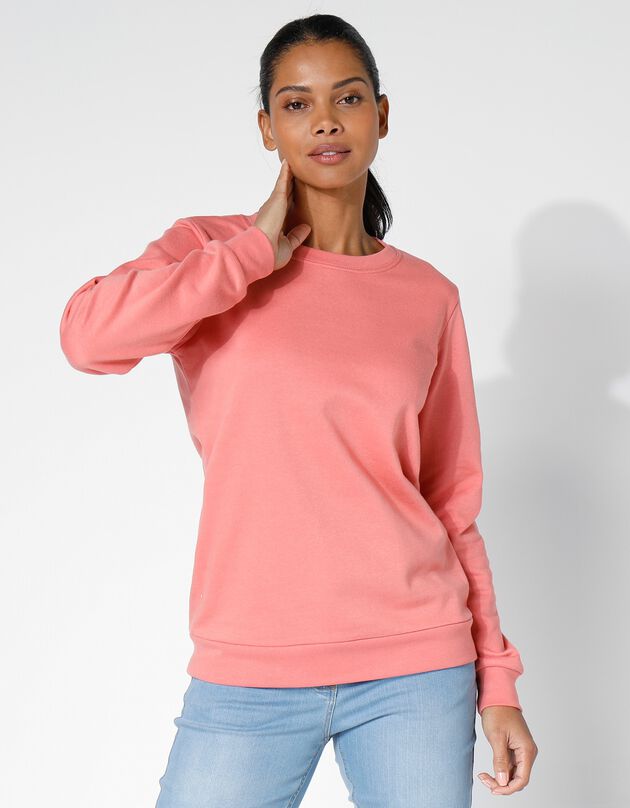 Sweat molleton uni (corail grisé)