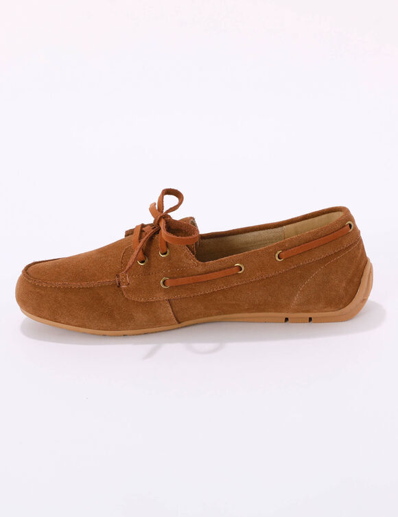 Mocassins bateau en cuir (caramel)