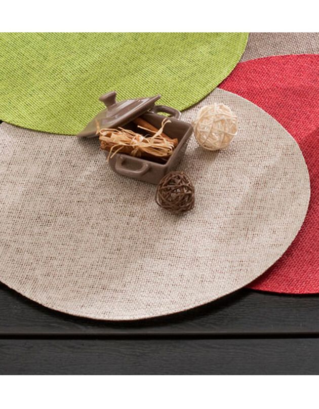 Set de table rond bambou - Lot de 4 (beige)