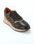Leren sneakers met rits en veters (zwart)