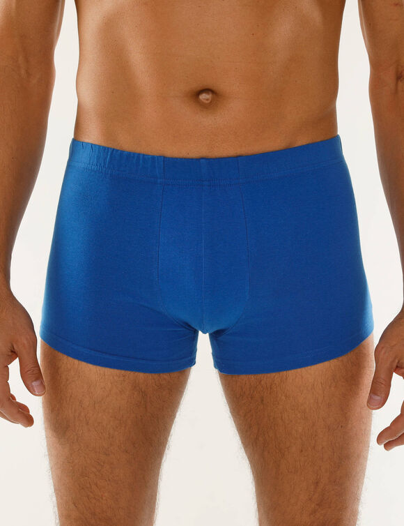 Boxer 100% coton - lot de 4 (bleu + marine + vert)