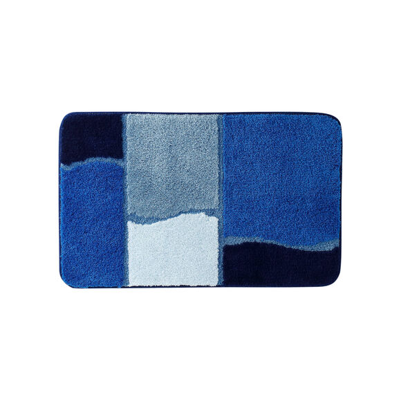 Patchwork badmatje (blauw)