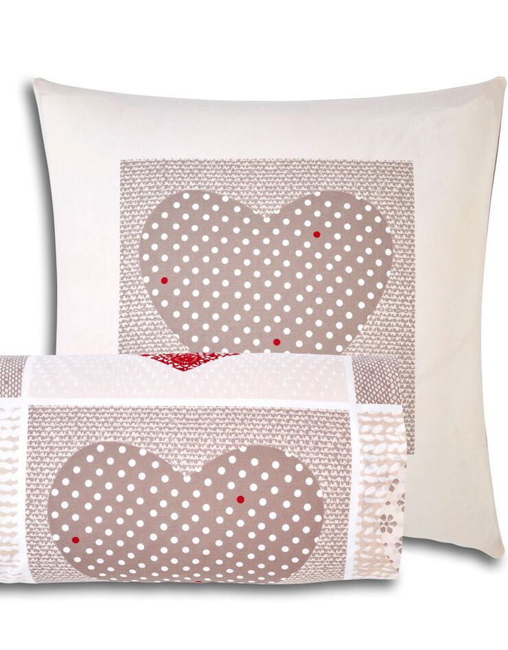 Bedlinnen Lovely in flanel met hartjesprint, taupe / rood Bedlinnen Lovely in flanel met hartjesprint, taupe / rood, hi-res image number 5