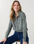 Blouse met knopen en een bedrukte print met kleine ruiten (groen / ecru)