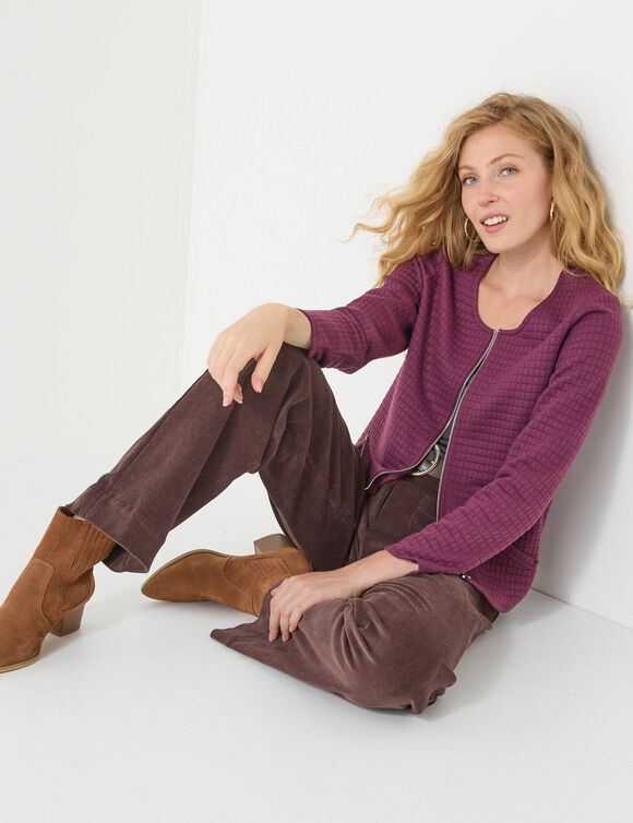Veste matelassée zippée (prune)