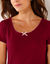 T-shirt met bloemenprint - korte mouwen (kersenrood)
