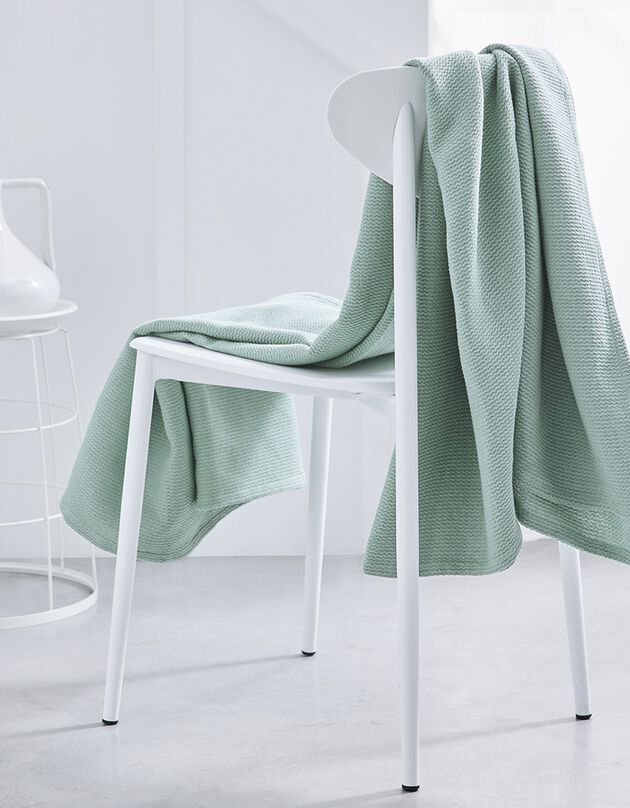 Sprei voor zitbank of effen plaid in bijenraattricot - katoen (celadon)