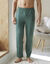 Pantalon pyjama coton uni (donkergroen)