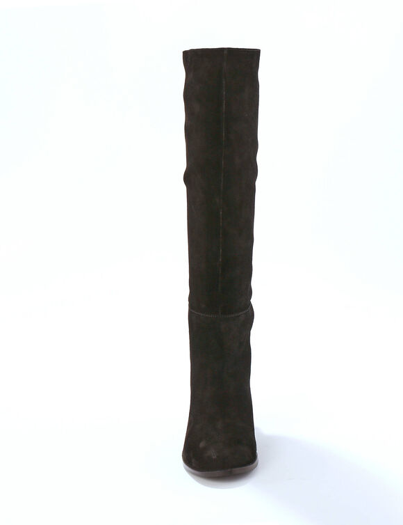 Bottes en cuir su&eacute;d&eacute;  (noir)