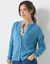 Vest met knopen, mix van wol en mohair (gletsjerblauw)