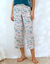 7/8-pyjamabroek met Ikat-print (zandkleur / blauw)