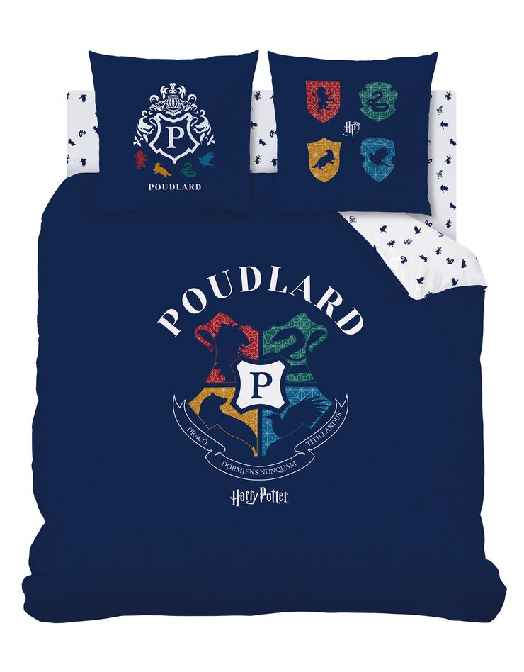 Parure de lit Blason Harry Potter® - coton (bleu marine)