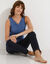 Kanten tanktop (blauw)