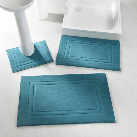 Tapis de bain éponge double liteau (vert canard)