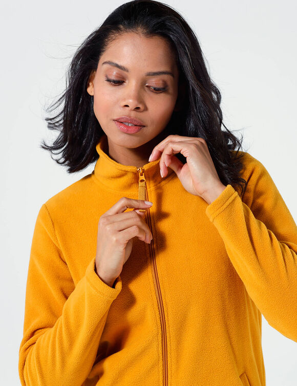 Veste polaire zippée manches longues (curry)