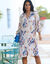 Robe chemisier imprimée (beige / blauw)