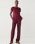 T-shirt met korte mouwen en kant (bordeaux)