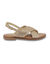 Platte sandalen in gevlochten leer, Doa (goudkleurig)