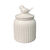 Keramieken pot, "vogel" deksel (wit)