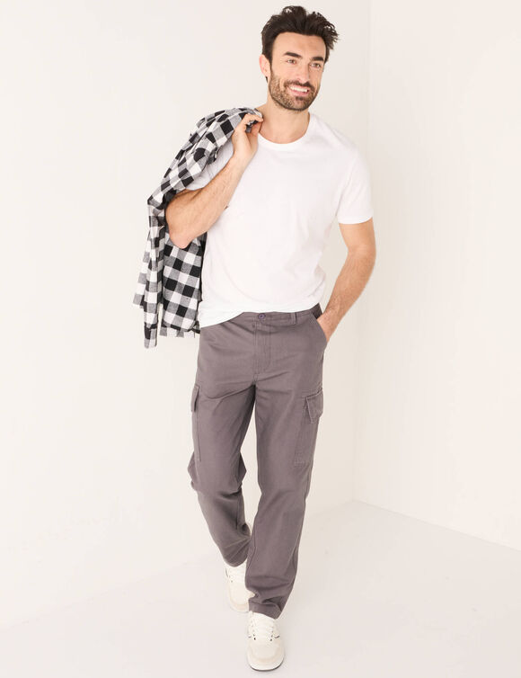 Pantalon battle en toile coton (anthracite)