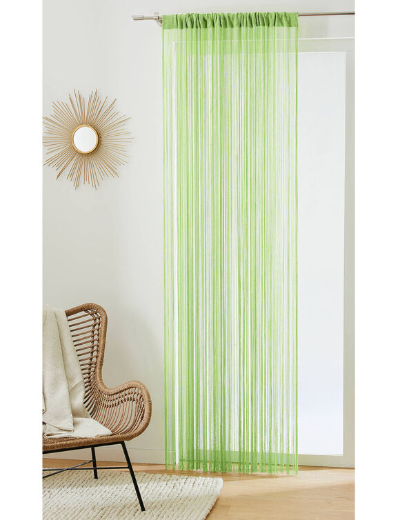 Rideau de fils découpable finition passe-tringle (anis)