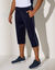 Sportbroek in 7/8-model, microvezel met geruwde binnenkant (marine)
