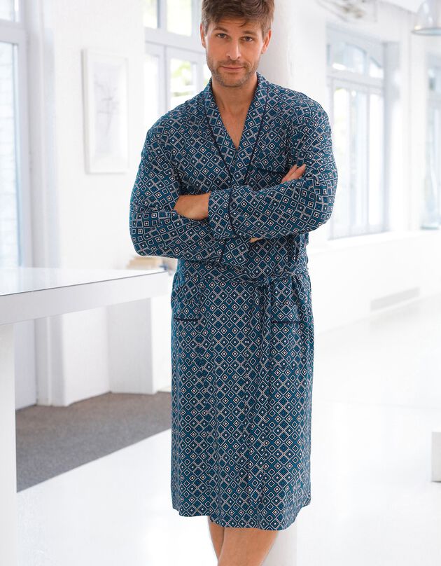 Robe de chambre imprimée (marine / bleu)