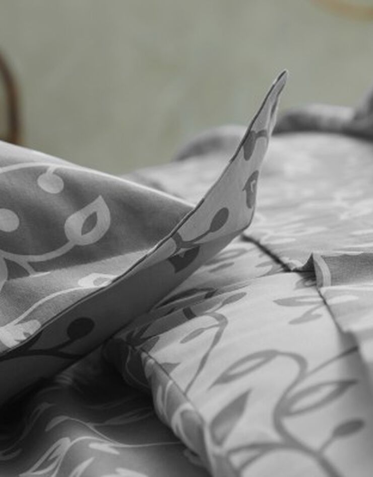 Linge de lit Héritage en coton à motifs volutes (gris)