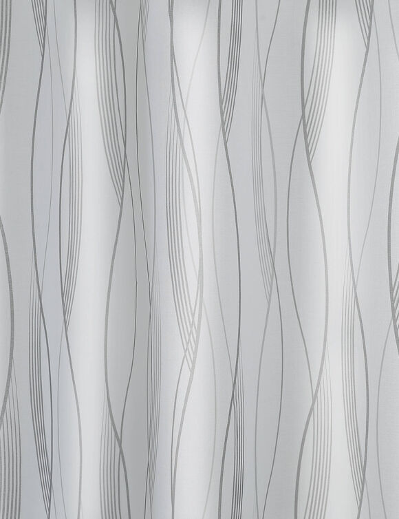 Panneau voilage motif vagues - finition &oelig;illets (gris)