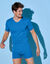 T-shirt met V-hals - herenondergoed, set van 3 (blauw)