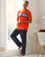 Pantalon pyjama uni coton piping contrast&eacute; (marine)