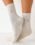 Sokken met 'roos' print (blauw + beige + roze)