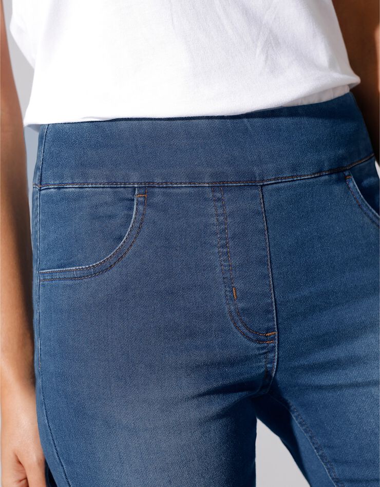 Jegging fuselé ultra stretch, maille effet jean (stone)